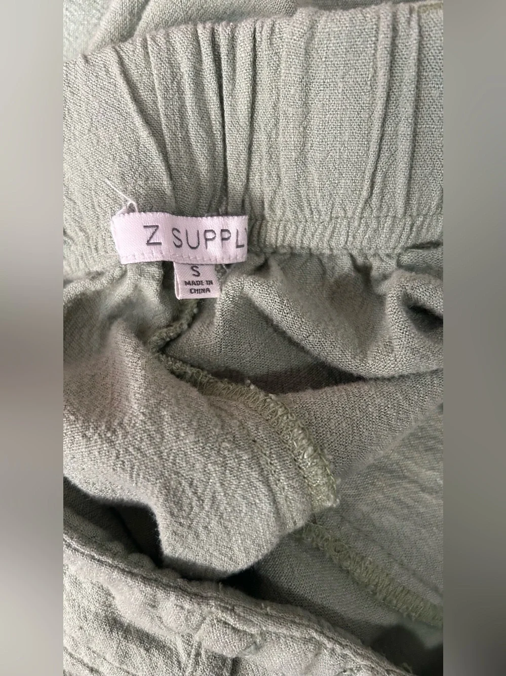 Z Supply Olive Wide-Leg Pleated Pants